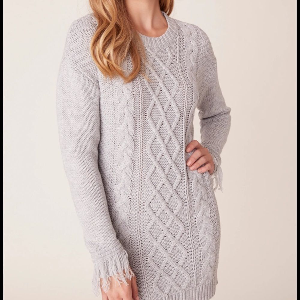 Jackby Bb Dakota Sweater Dress With Fringe Nwt